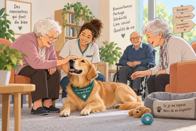 Chien résident en EHPAD et établissement médico-social