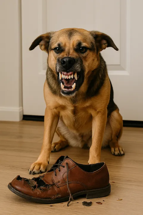Chien anxieux et destructeur